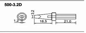 Bakon 500-3.2D havya ucu teknik ölçü çizimi