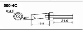 Bakon 500-4C havya ucu teknik ölçü çizimi