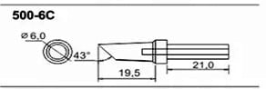 Bakon 500-6C havya ucu teknik ölçü çizimi