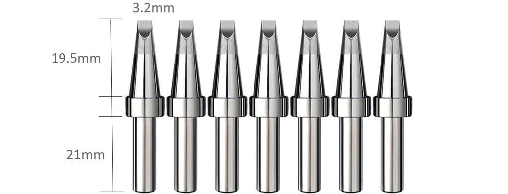 Bakon 500-3.2D 3,2 mm düz lehimleme havya ucu ve temel ölçüleri