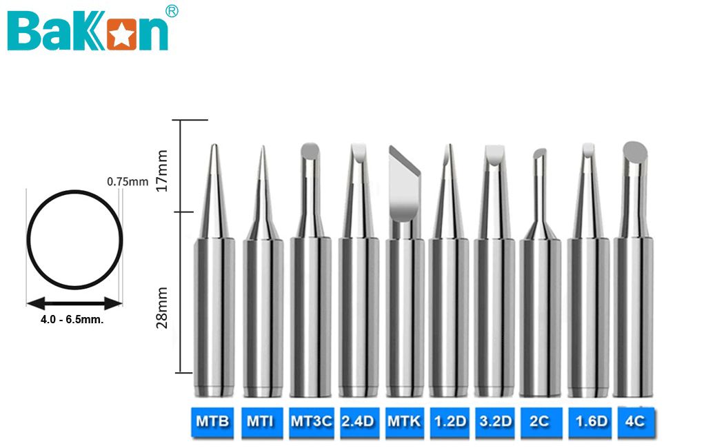Bakon 900M 10 parçalı karışık lehimleme havya ucu seti