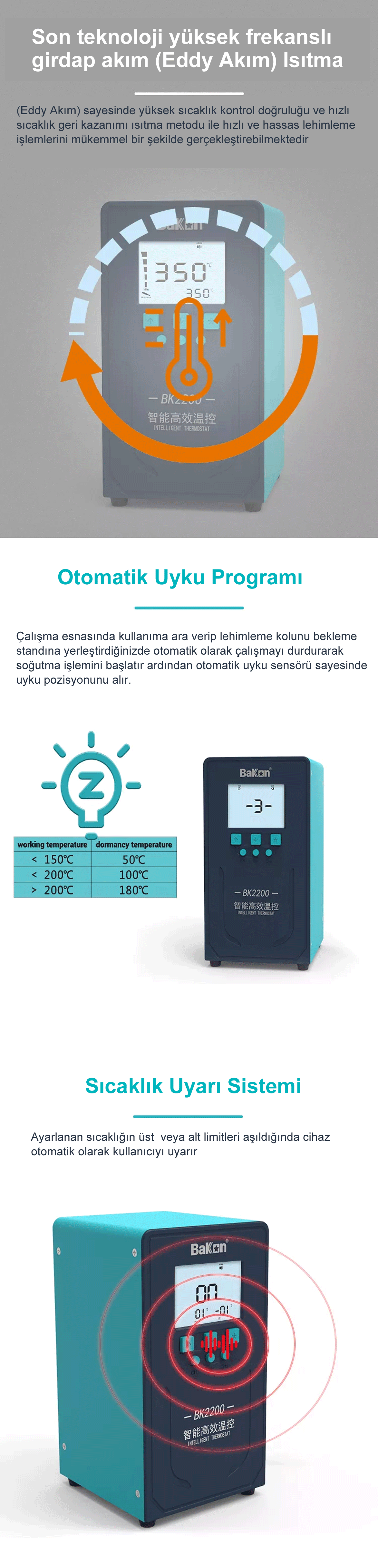 BK2200 dijital kontrol ve hafıza özellikleri