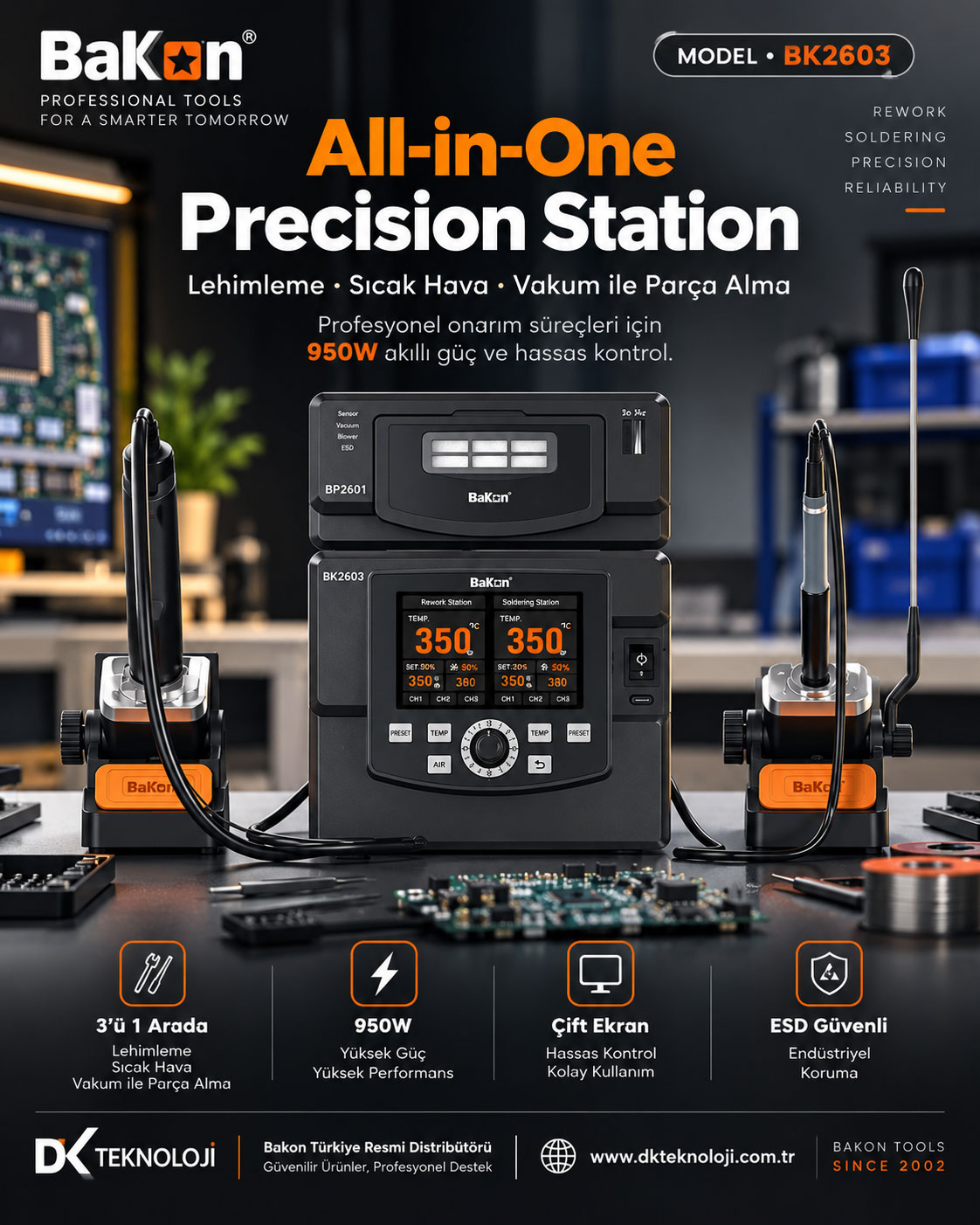 BAKON BK2603 All-in-One Precision Station BK2601 BK2602 modüler sistem