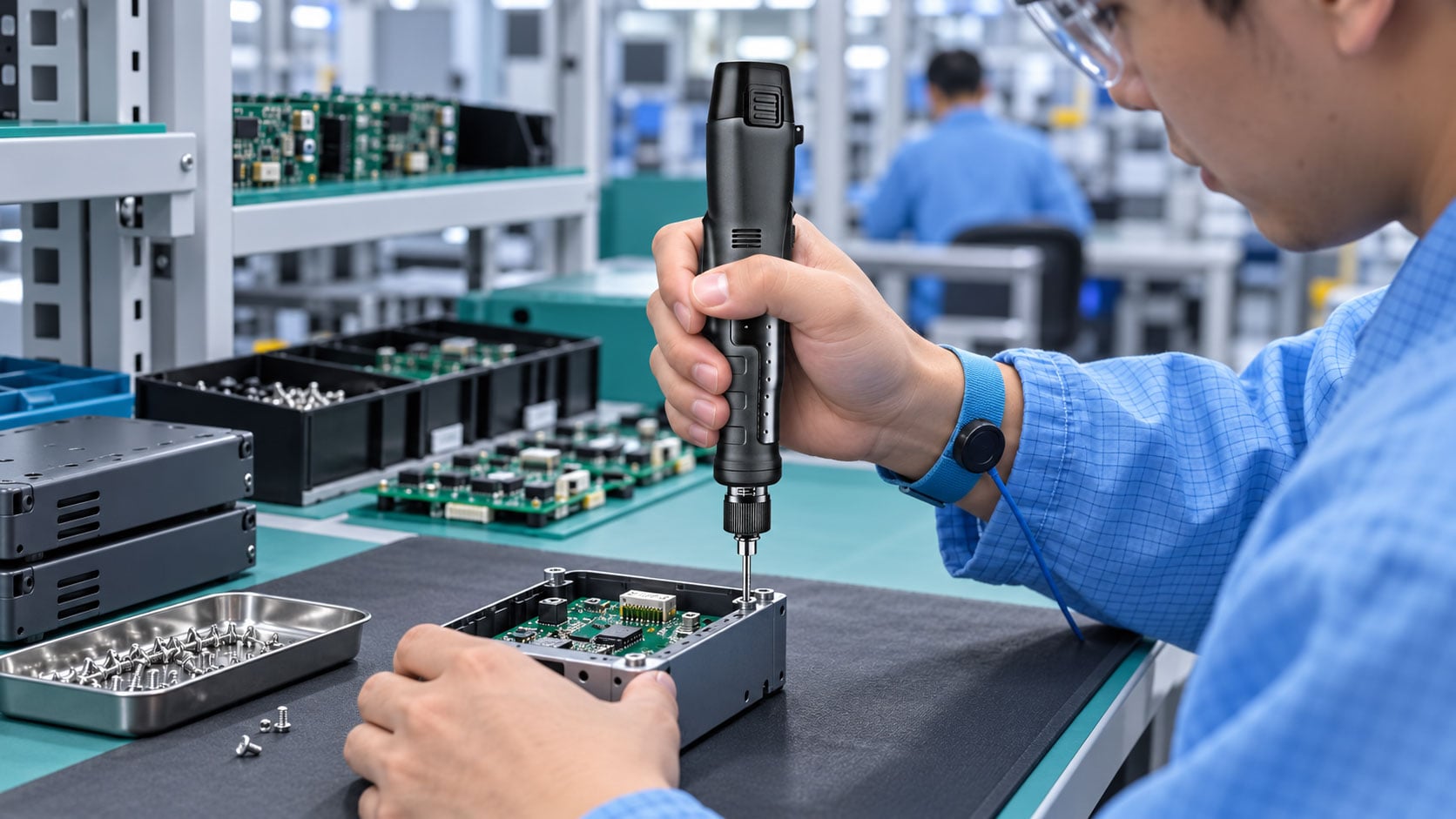 Bakon DL-25 kablosuz elektrikli tornavida ile elektronik cihaz montaj uygulaması