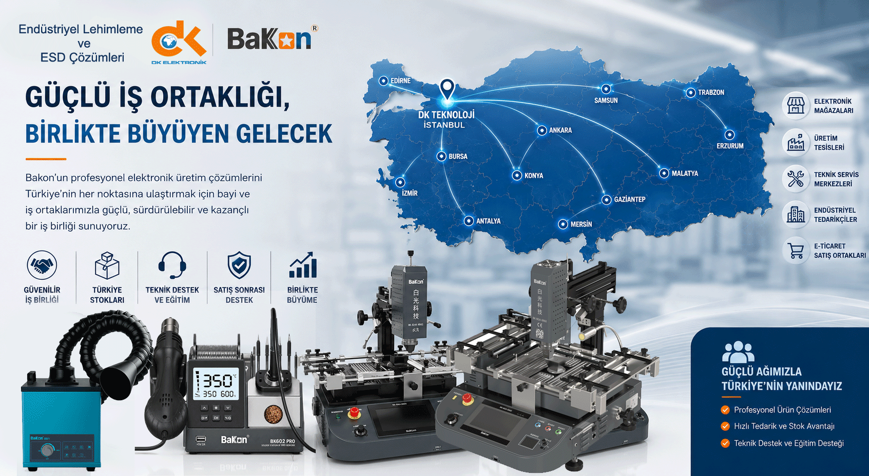DK Teknoloji güçlü bayi ağı ve iş ortaklığı
