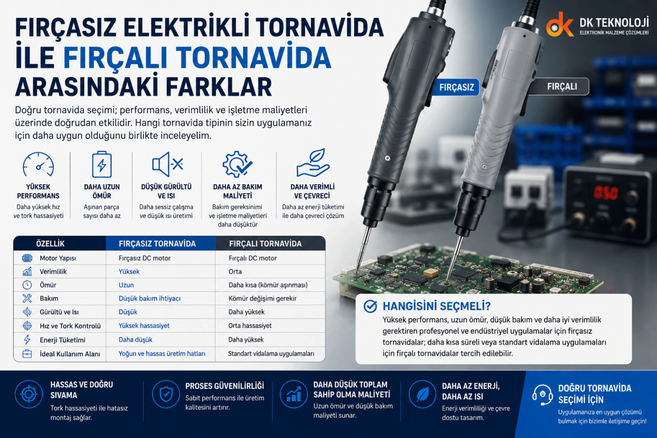 Fırçasız Elektrikli Tornavida ile Fırçalı Tornavida Arasındaki Farklar