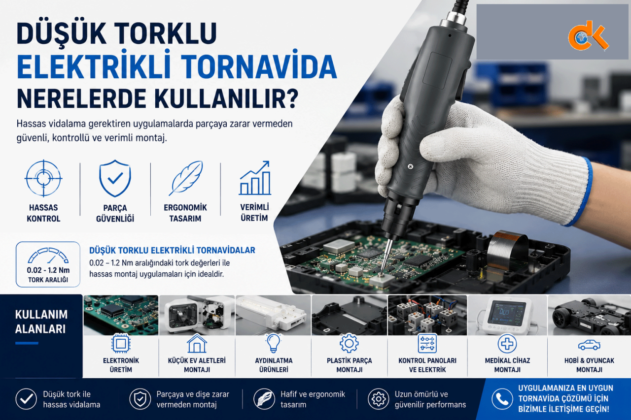 Düşük Torklu Elektrikli Tornavida | Kullanım Alanları