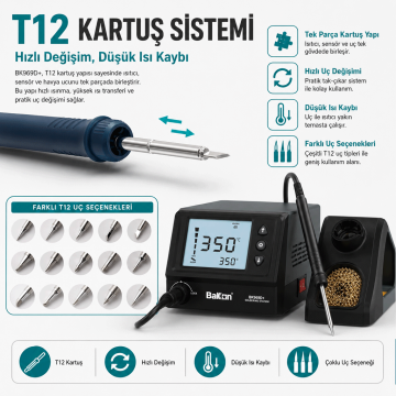 Bakon BK969D+ Intelligent Havya İstasyonu 75W Akıllı T12