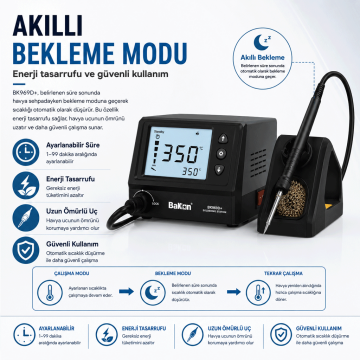 Bakon BK969D+ Intelligent Havya İstasyonu 75W Akıllı T12