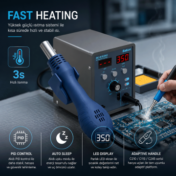 Bakon BK 8586MX 1000W 2 in1 Havya İstasyonu