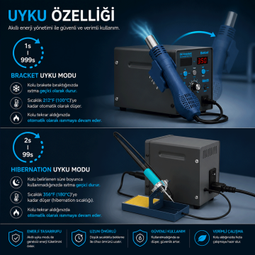 Bakon BK 8586MX 1000W 2 in1 Havya İstasyonu