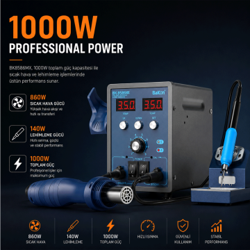 Bakon BK 8586MX 1000W 2 in1 Havya İstasyonu