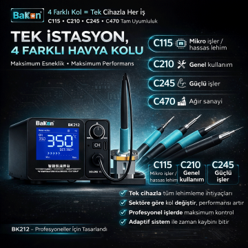 BK212 Profesyonel Lehimleme İstasyonu 180W PID Kontrollü