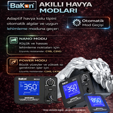 BK212 Profesyonel Lehimleme İstasyonu 180W PID Kontrollü