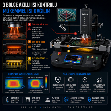 Bakon BK8860 BGA Rework İstasyonu | Vision Chipset Tamir Cihazı