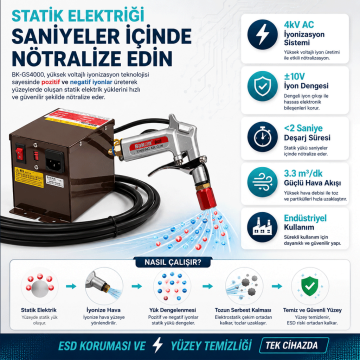 Bakon BK-GS4000 ESD İyonize Hava Tabancası