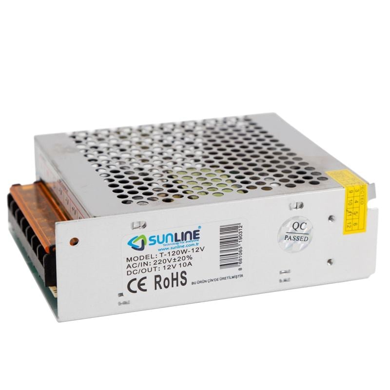Sunline 12 Volt 10A Metal Kasa Adaptör