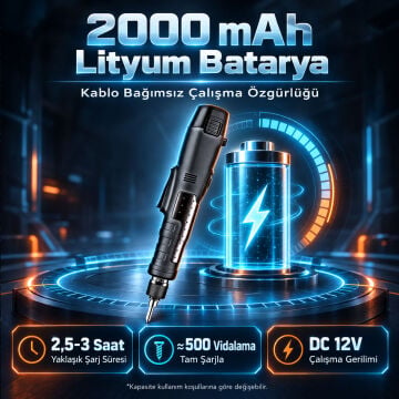 BAKON DL-25 Elektrikli Tornavida 2000 mAh Kablosuz Tork Ayarlı