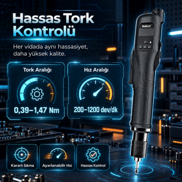Bakon BK-GD200-15L Akıllı Elektrikli Tornavida – Sayım Özellikli Fırçasız