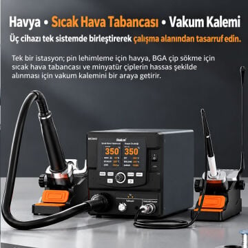 Bakon BK2603 Akıllı 2'si 1 Arada Havya İstasyonu ve Sıcak Hava Rework Sistemi