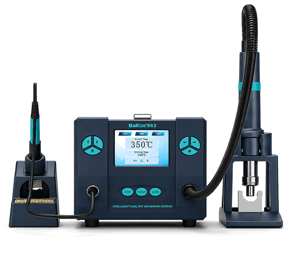 Bakon BK863 Intelligent 2 in 1 Havya İstasyonu 1000 Watt