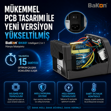 Bakon BK881 Intelligent 2 in 1 Havya İstasyonu