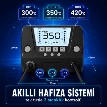 Bakon BK881 Intelligent 2 in 1 Havya İstasyonu
