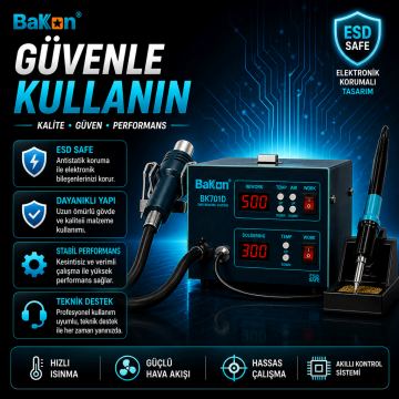 Bakon BK701D Intelligent 2 in 1 Havya İstasyonu