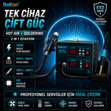 Bakon BK701D Intelligent 2 in 1 Havya İstasyonu