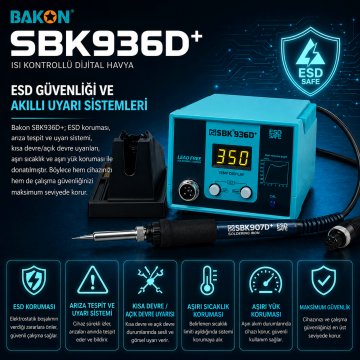 Bakon SBK936D+ Isı Kontrollu Havya 60 Watt