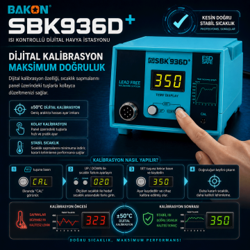 Bakon SBK936D+ Isı Kontrollu Havya 60 Watt