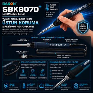 Bakon SBK936D+ Isı Kontrollu Havya 60 Watt