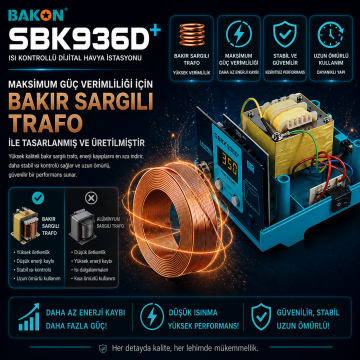 Bakon SBK936D+ Isı Kontrollu Havya 60 Watt