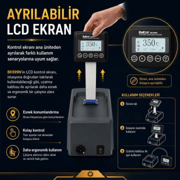 Bakon BK999N Intelligent Yüksek Frekans Havya İstasyonu 110 Watt