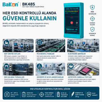 Bakon BK485 ESD Yüzey Direnci Ölçüm Cihazı