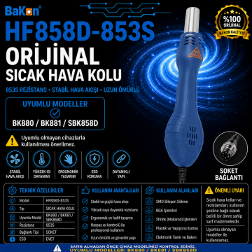 Bakon HF858D-853S Sıcak Hava Üfleme Kolu