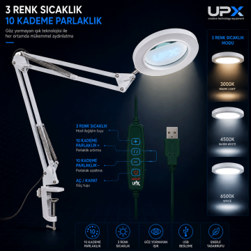UPX 803L Akrobat LED 5X Büyüteç