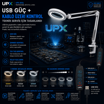 UPX 803L Akrobat LED 5X Büyüteç