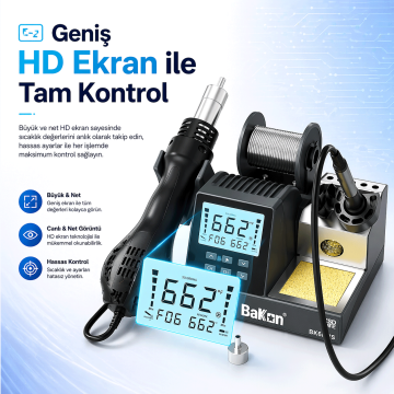 Bakon BK602S Intelligent 2 in 1 Havya İstasyonu