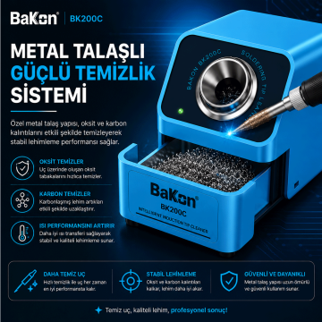 Bakon BK200C Otomatik Havya Ucu Temizleme Cihazı