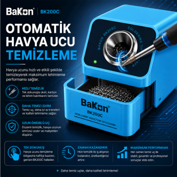 Bakon BK200C Otomatik Havya Ucu Temizleme Cihazı