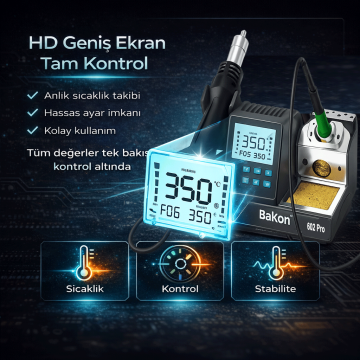 Bakon BK602 Pro Intelligent 2 in 1 Havya İstasyonu