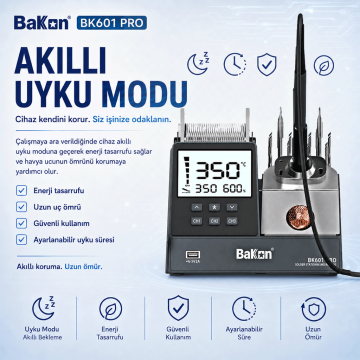 Bakon BK601 Pro Intelligent Havya İstasyonu 120 Watt