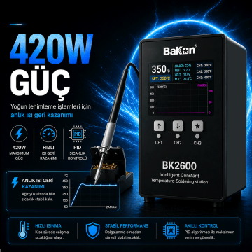 Bakon BK2600 420W Endüstriyel Havya İstasyonu