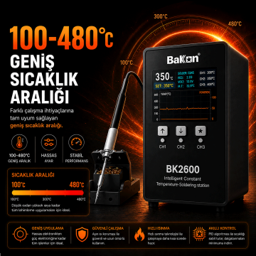 Bakon BK2600 420W Endüstriyel Havya İstasyonu