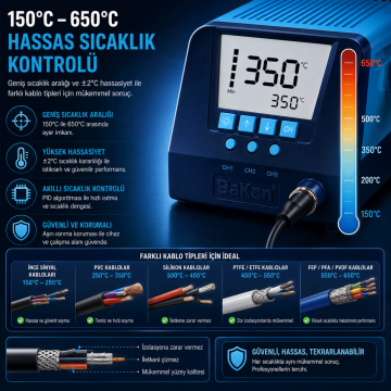 Bakon BK805 Intelligent Termal Kablo Soyucu