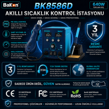 Bakon BK8586D Intelligent 2 in 1 Havya İstasyonu