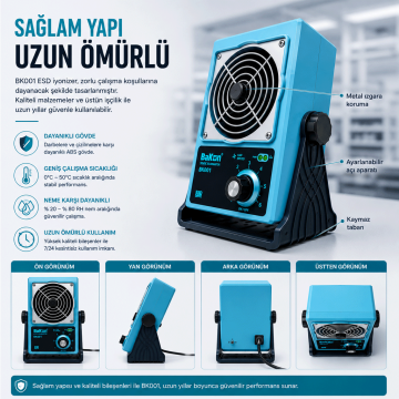 Bakon BK001 Masaüstü ESD İyonizer Hava Üfleyici