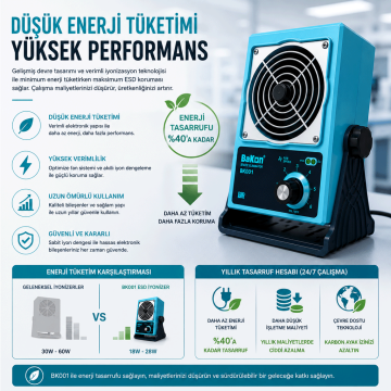 Bakon BK001 Masaüstü ESD İyonizer Hava Üfleyici