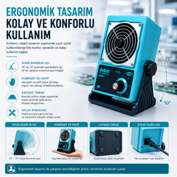 Bakon BK001 Masaüstü ESD İyonizer Hava Üfleyici